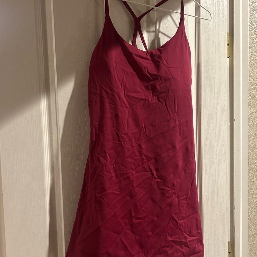 HALARA Wine Red Mini Dress with Strappy Back